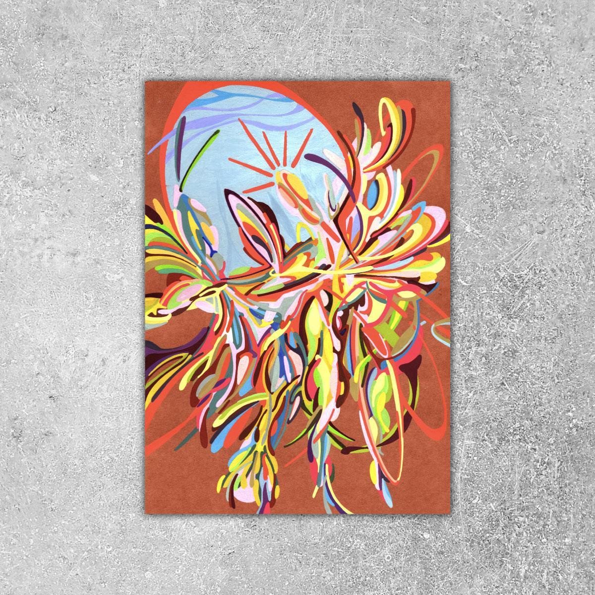 sans titre 
 2018-052. Acrylique sur papier kraft. 21 x 29.7 cm. 
2018 – Dominique Vial