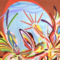 sans titre 
 2018-052. Acrylique sur papier kraft. 21 x 29.7 cm. 
2018 – Dominique Vial