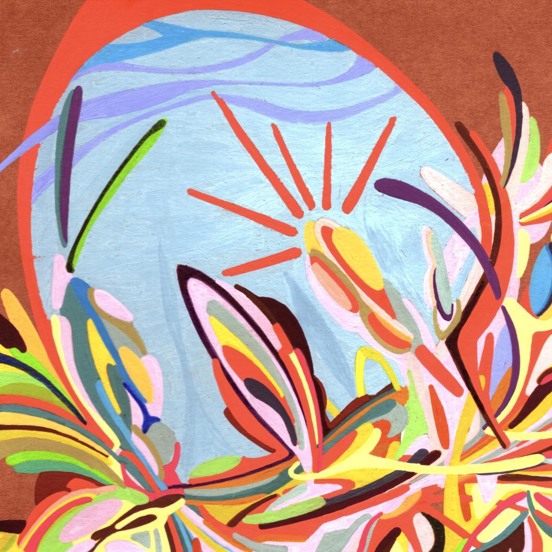 sans titre 
 2018-052. Acrylique sur papier kraft. 21 x 29.7 cm. 
2018 – Dominique Vial