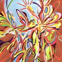 sans titre 
 2018-052. Acrylique sur papier kraft. 21 x 29.7 cm. 
2018 – Dominique Vial