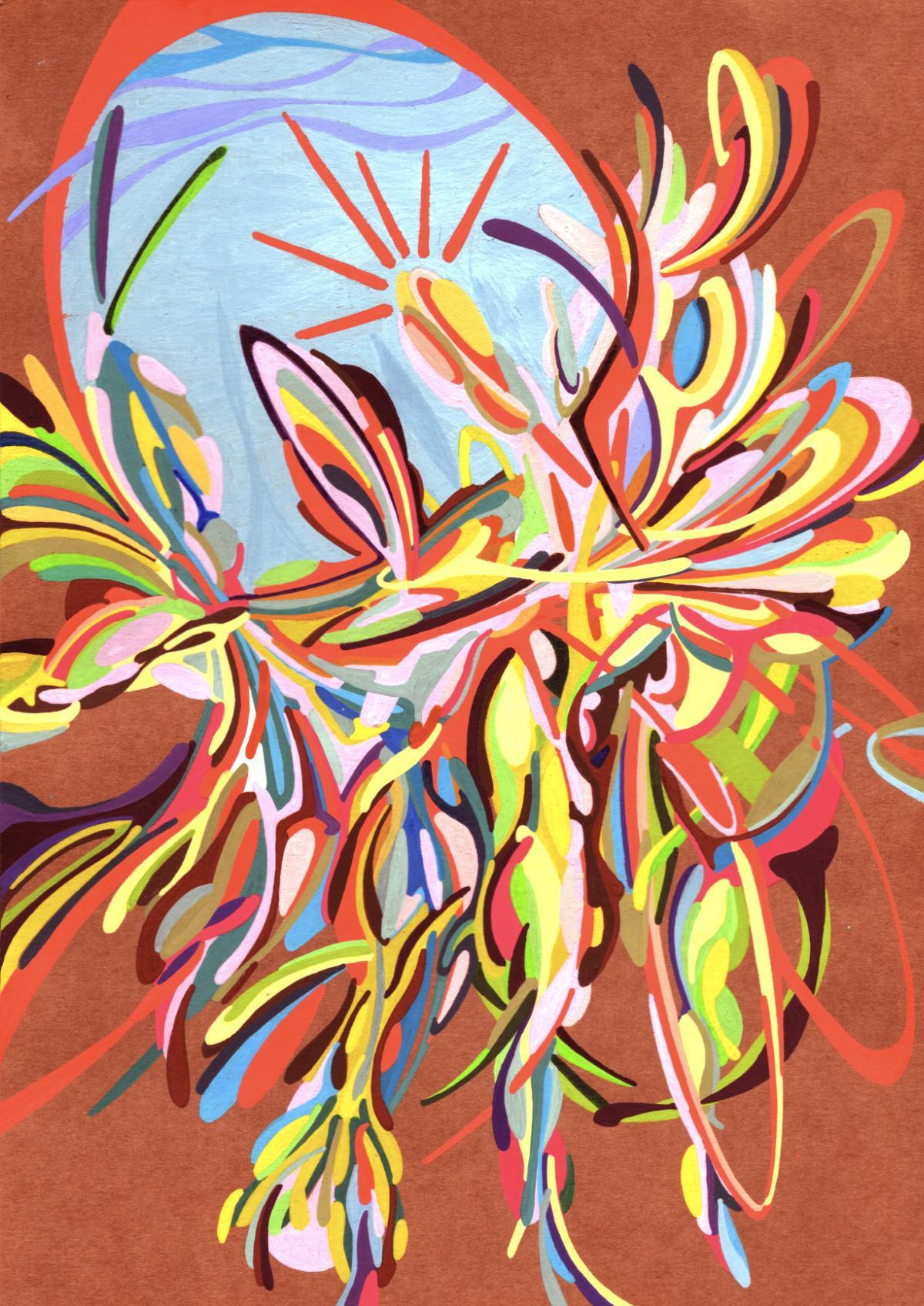 sans titre 
 2018-052. Acrylique sur papier kraft. 21 x 29.7 cm. 
2018 – Dominique Vial