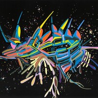 sans titre 
 2018-054. Acrylique sur papier Black Black Fabriano. 32 x 24 cm. 
2018 – Dominique Vial