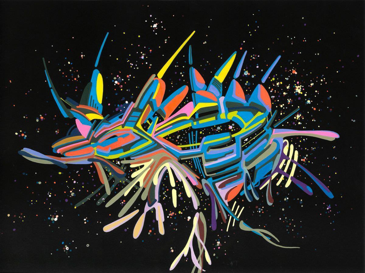 sans titre 
 2018-054. Acrylique sur papier Black Black Fabriano. 32 x 24 cm. 
2018 – Dominique Vial