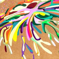 sans titre 
 2018-055. Acrylique sur papier kraft. 29.7 x 21 cm. 
2018 – Dominique Vial