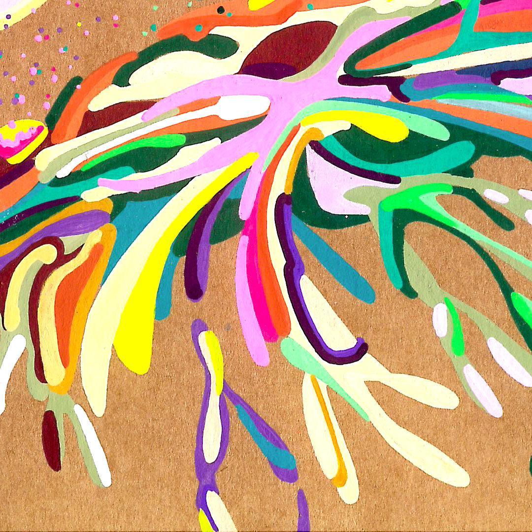 sans titre 
 2018-055. Acrylique sur papier kraft. 29.7 x 21 cm. 
2018 – Dominique Vial