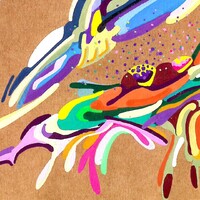 sans titre 
 2018-055. Acrylique sur papier kraft. 29.7 x 21 cm. 
2018 – Dominique Vial