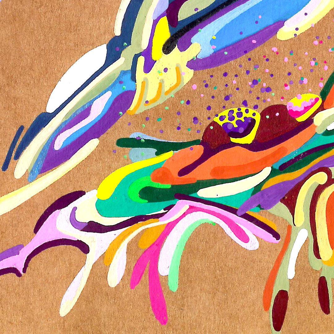 sans titre 
 2018-055. Acrylique sur papier kraft. 29.7 x 21 cm. 
2018 – Dominique Vial