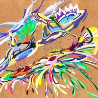 sans titre 
 2018-055. Acrylique sur papier kraft. 29.7 x 21 cm. 
2018 – Dominique Vial