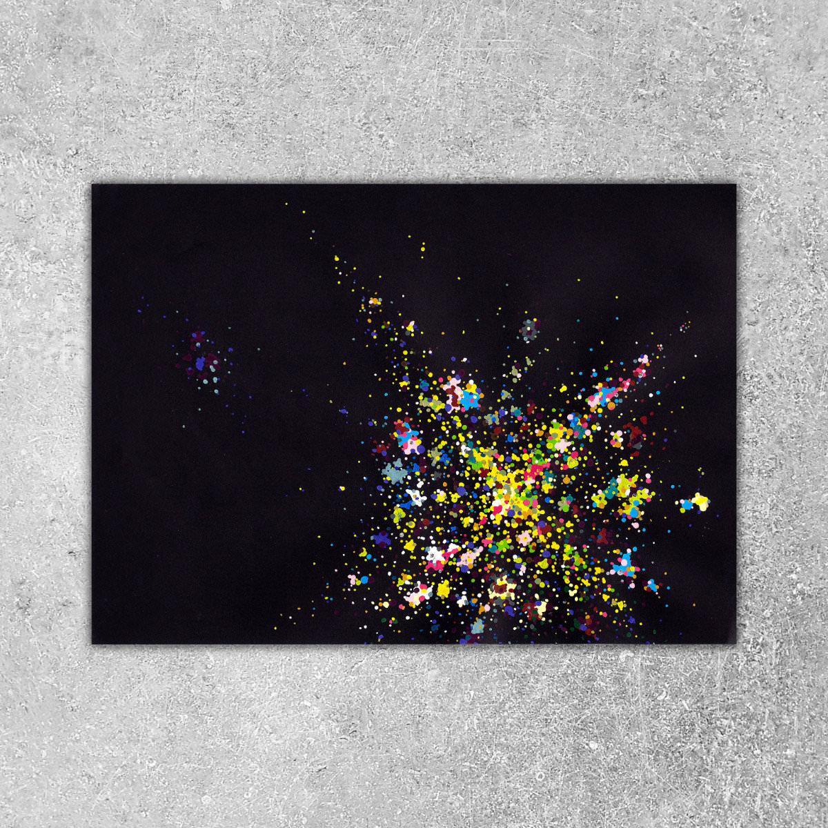 sans titre 
 2018-057. Acrylique sur papier noir Molotow. 29.7 x 21 cm. 
2018 – Dominique Vial