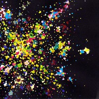 sans titre 
 2018-057. Acrylique sur papier noir Molotow. 29.7 x 21 cm. 
2018 – Dominique Vial