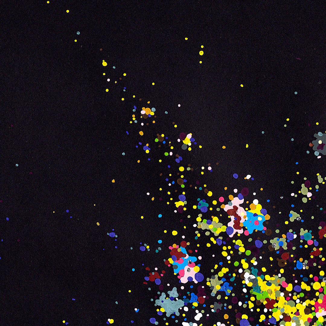 sans titre 
 2018-057. Acrylique sur papier noir Molotow. 29.7 x 21 cm. 
2018 – Dominique Vial