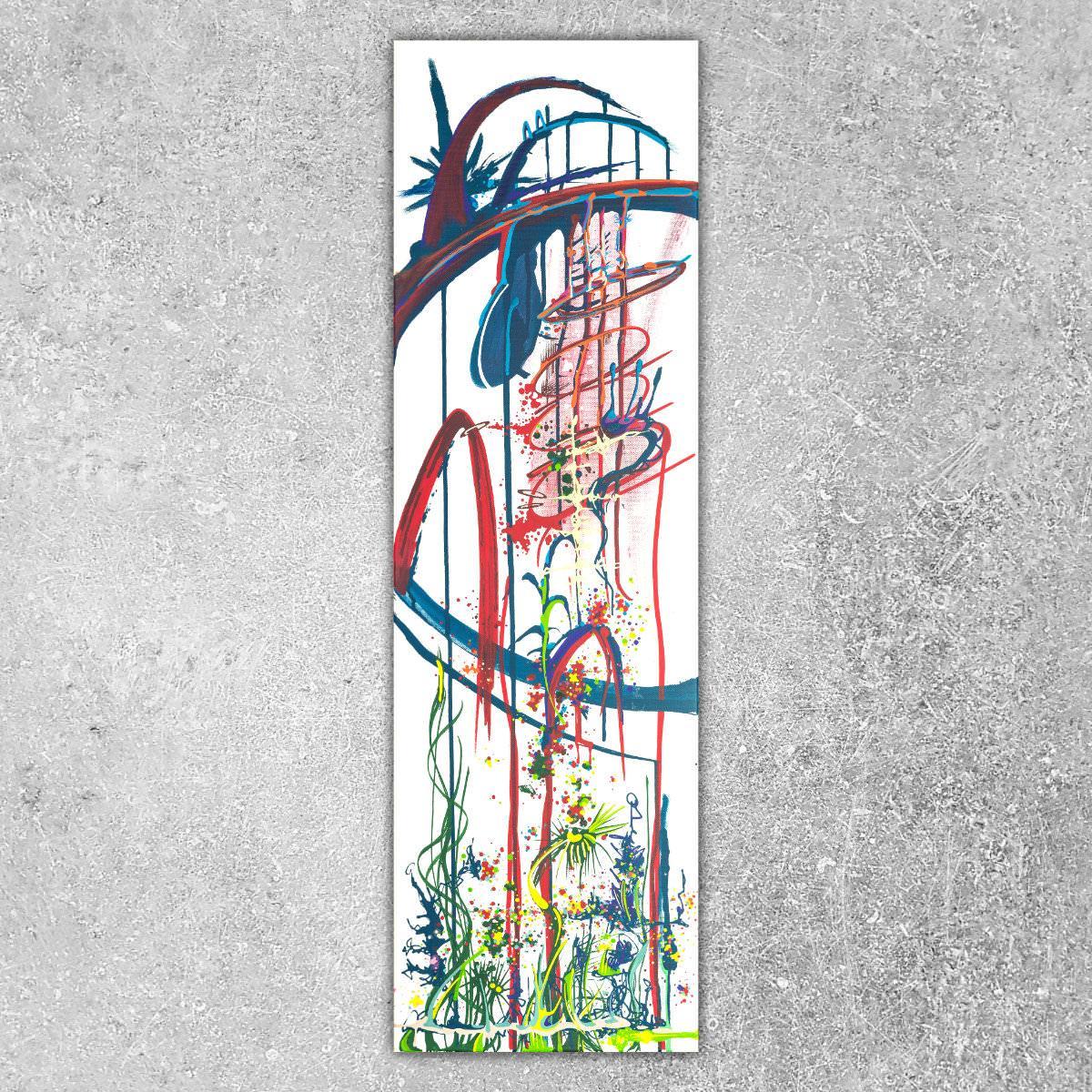 No score After Extra Time. Acrylique sur toile. 30 x 100 cm. 
2018 – Dominique Vial