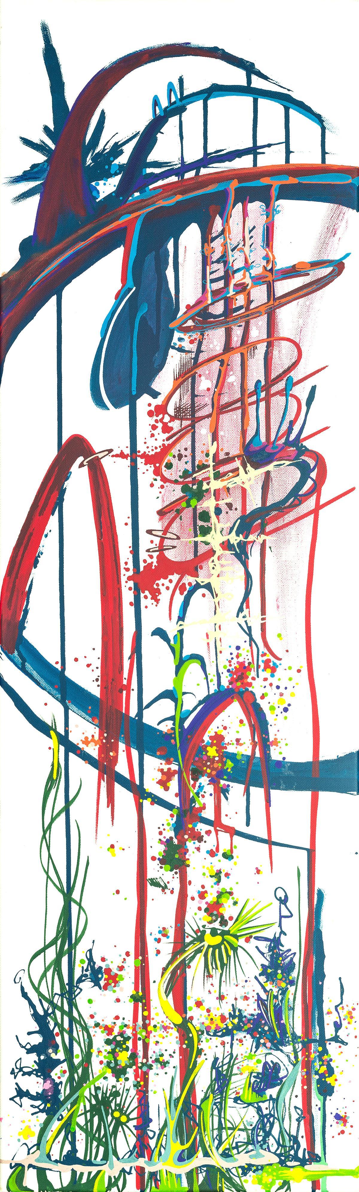 No score After Extra Time. Acrylique sur toile. 30 x 100 cm. 
2018 – Dominique Vial