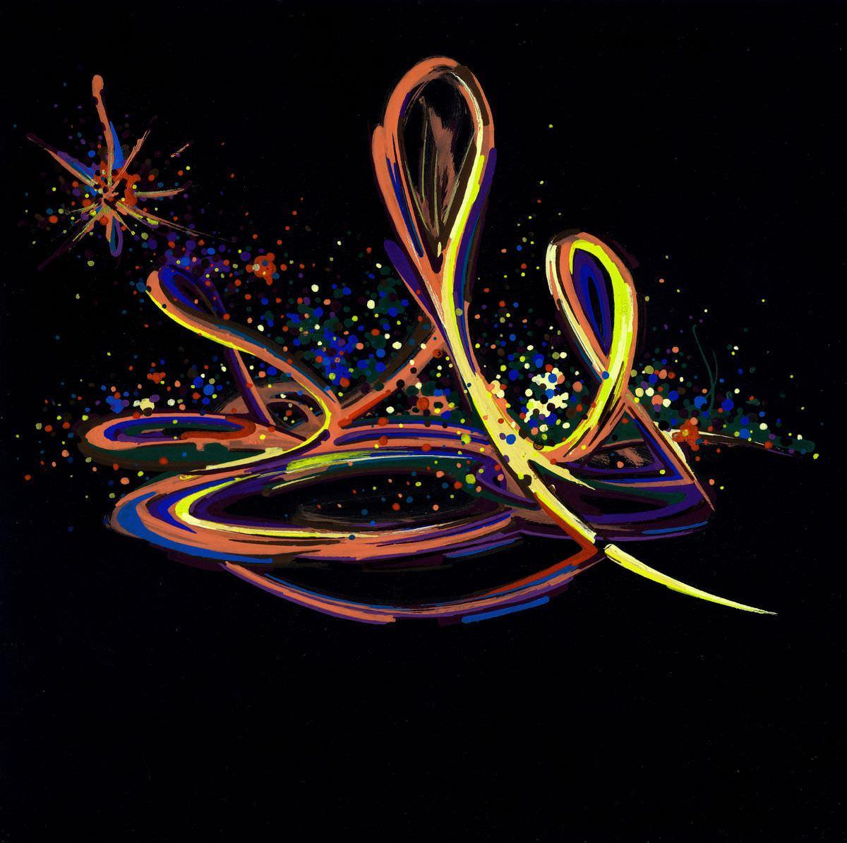 sans titre 
 2018-076. Acrylique sur papier Black Black Fabriano. 20 x 20 cm. 
2018 – Dominique Vial