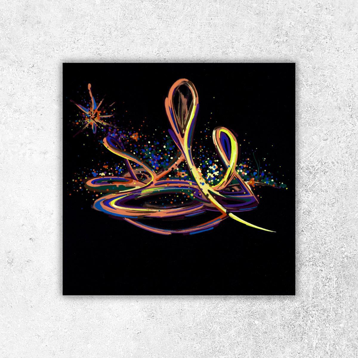 sans titre 
 2018-076. Acrylique sur papier Black Black Fabriano. 20 x 20 cm. 
2018 – Dominique Vial