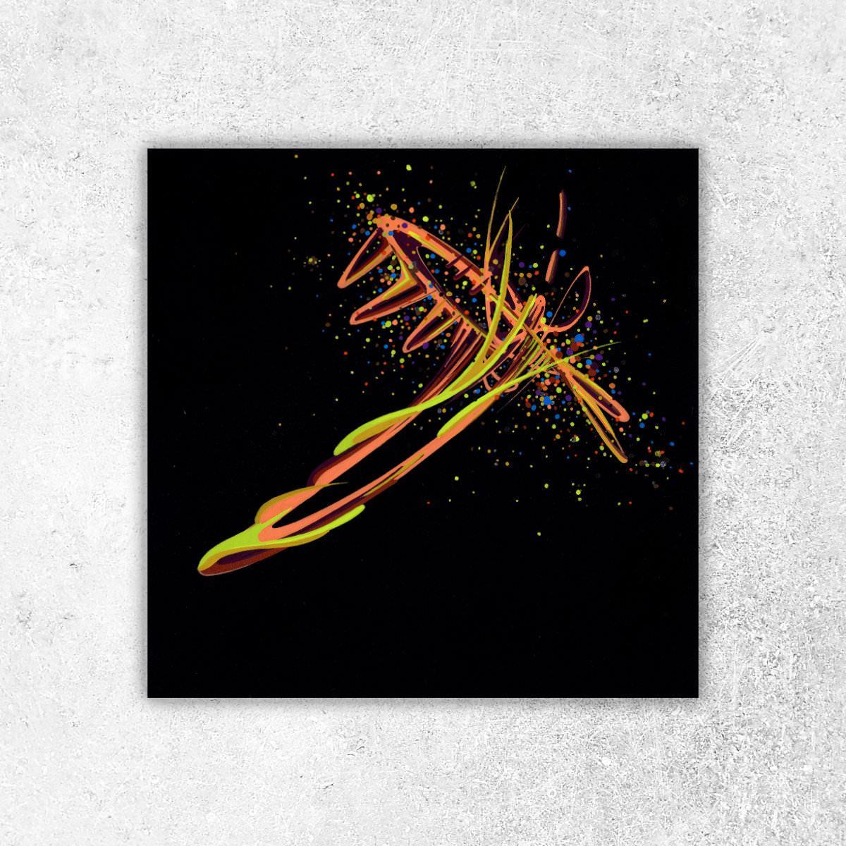 sans titre 
 2018-077. Acrylique sur papier Black Black Fabriano. 20 x 20 cm. 
2018 – Dominique Vial