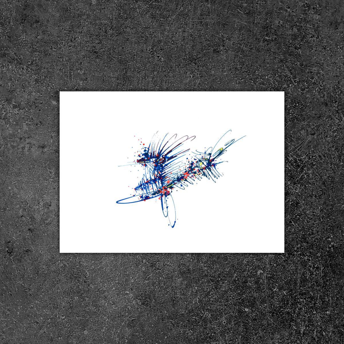 sans titre 
 2018-085. Acrylique, encre à alcool sur papier White White Fabriano. 32 x 24 cm. 
2018 – Dominique Vial