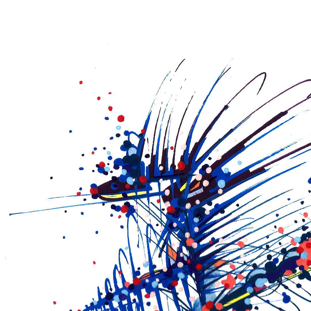 sans titre 
 2018-085. Acrylique, encre à alcool sur papier White White Fabriano. 32 x 24 cm. 
2018 – Dominique Vial