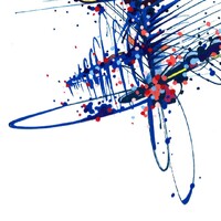 sans titre 
 2018-085. Acrylique, encre à alcool sur papier White White Fabriano. 32 x 24 cm. 
2018 – Dominique Vial