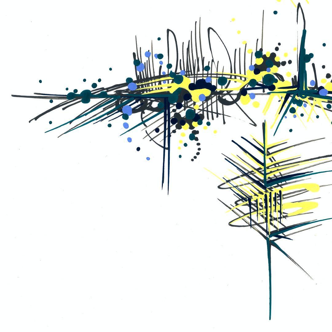 sans titre 
 2018-086. Acrylique sur papier Molotow. 29.7 x 21 cm. 
2018 – Dominique Vial