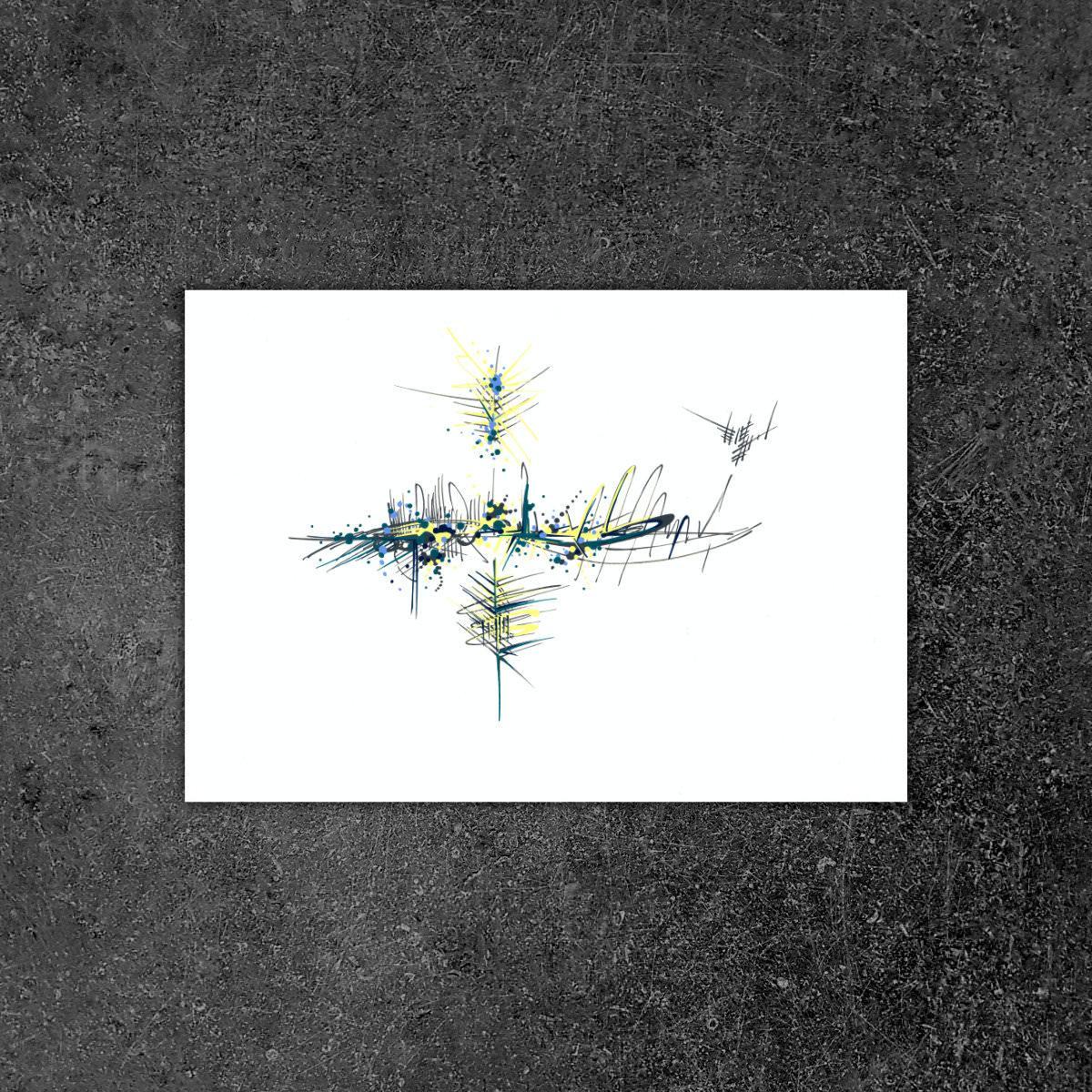 sans titre 
 2018-086. Acrylique sur papier Molotow. 29.7 x 21 cm. 
2018 – Dominique Vial