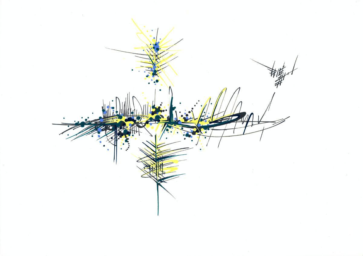 sans titre 
 2018-086. Acrylique sur papier Molotow. 29.7 x 21 cm. 
2018 – Dominique Vial