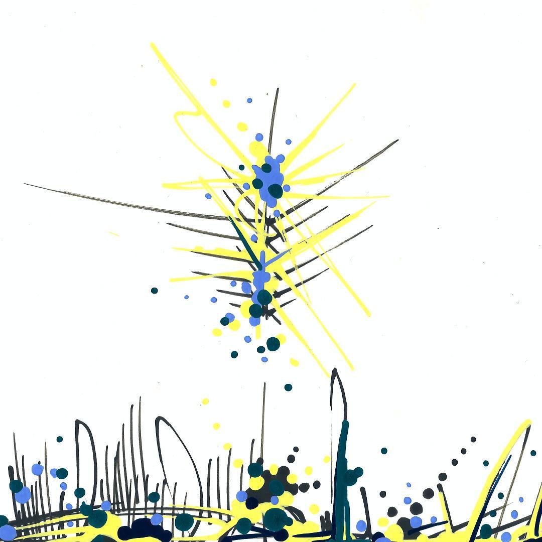 sans titre 
 2018-086. Acrylique sur papier Molotow. 29.7 x 21 cm. 
2018 – Dominique Vial