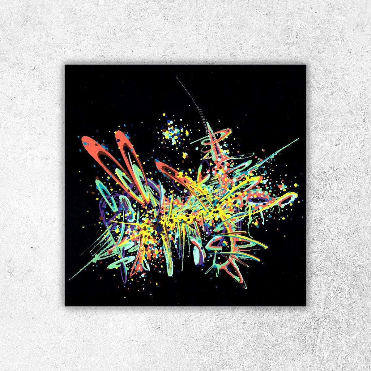 sans titre 
 2018-087. Acrylique sur papier Black Black Fabriano. 20 x 20 cm. 
2018 – Dominique Vial