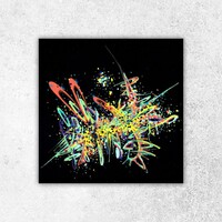 sans titre 
 2018-087. Acrylique sur papier Black Black Fabriano. 20 x 20 cm. 
2018 – Dominique Vial