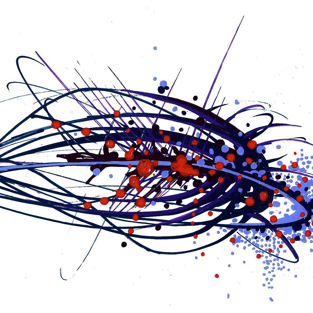 sans titre 
 2018-088. Acrylique sur papier Molotow. 29.7 x 21 cm. 
2018 – Dominique Vial