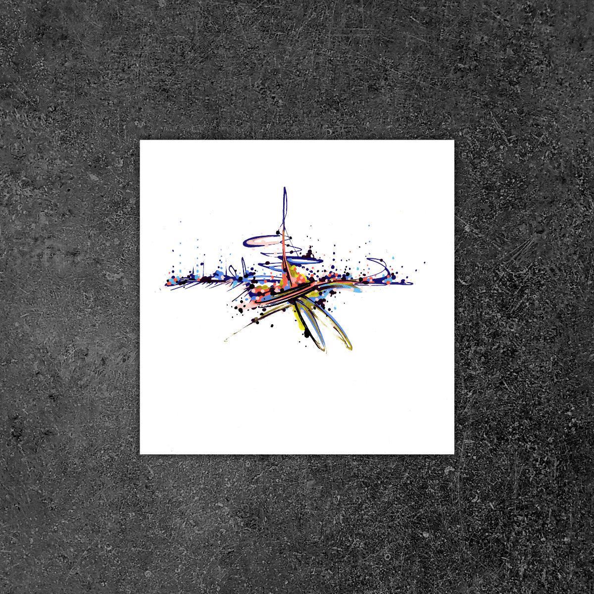 sans titre 
 2018-090. Acrylique sur papier White White Fabriano. 20 x 20 cm. 
2018 – Dominique Vial