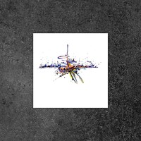 sans titre 
 2018-090. Acrylique sur papier White White Fabriano. 20 x 20 cm. 
2018 – Dominique Vial