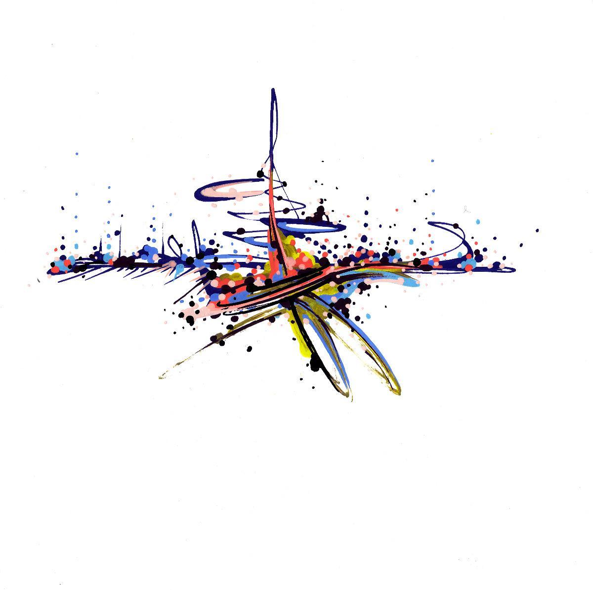 sans titre 
 2018-090. Acrylique sur papier White White Fabriano. 20 x 20 cm. 
2018 – Dominique Vial