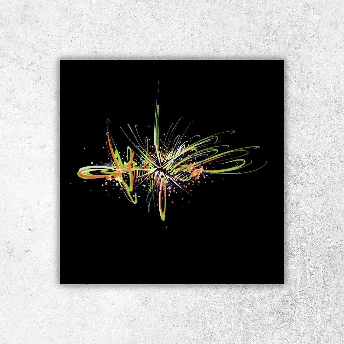 sans titre 
 2018-092. Acrylique sur papier black black Fabriano. 20 x 20 cm. 
2018 – Dominique Vial