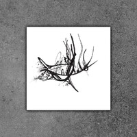 sans titre 
 2019-001. Encre pigmentée sur papier White White Fabriano. 20 x 20 cm. 
2019 – Dominique Vial