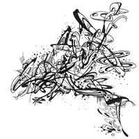 sans titre 
 2019-002. Encre pigmentée sur papier White White Fabriano. 20 x 20 cm. 
2019 – Dominique Vial