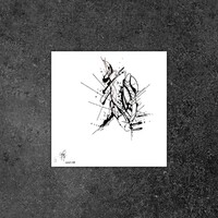 sans titre 
 2019-003. Encre pigmentée sur papier White White Fabriano. 20 x 20 cm. 
2019 – Dominique Vial