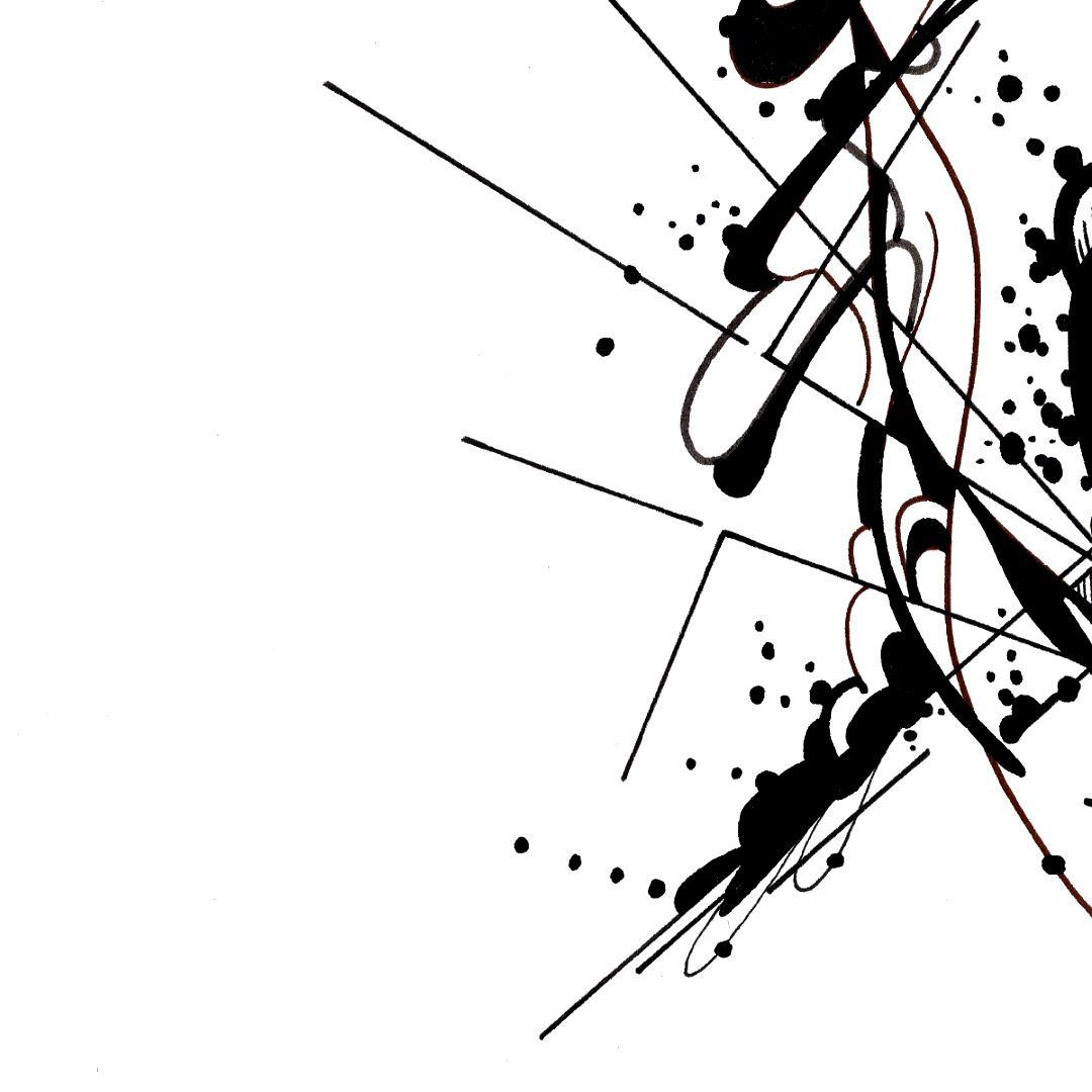 sans titre 
 2019-003. Encre pigmentée sur papier White White Fabriano. 20 x 20 cm. 
2019 – Dominique Vial