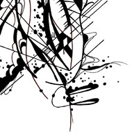 sans titre 
 2019-003. Encre pigmentée sur papier White White Fabriano. 20 x 20 cm. 
2019 – Dominique Vial