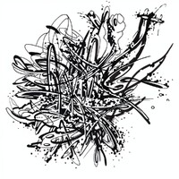 sans titre 
 2019-004. Encre pigmentée et peinture acrylique sur papier White White Fabriano. 20 x 20 cm. 
2019 – Dominique Vial