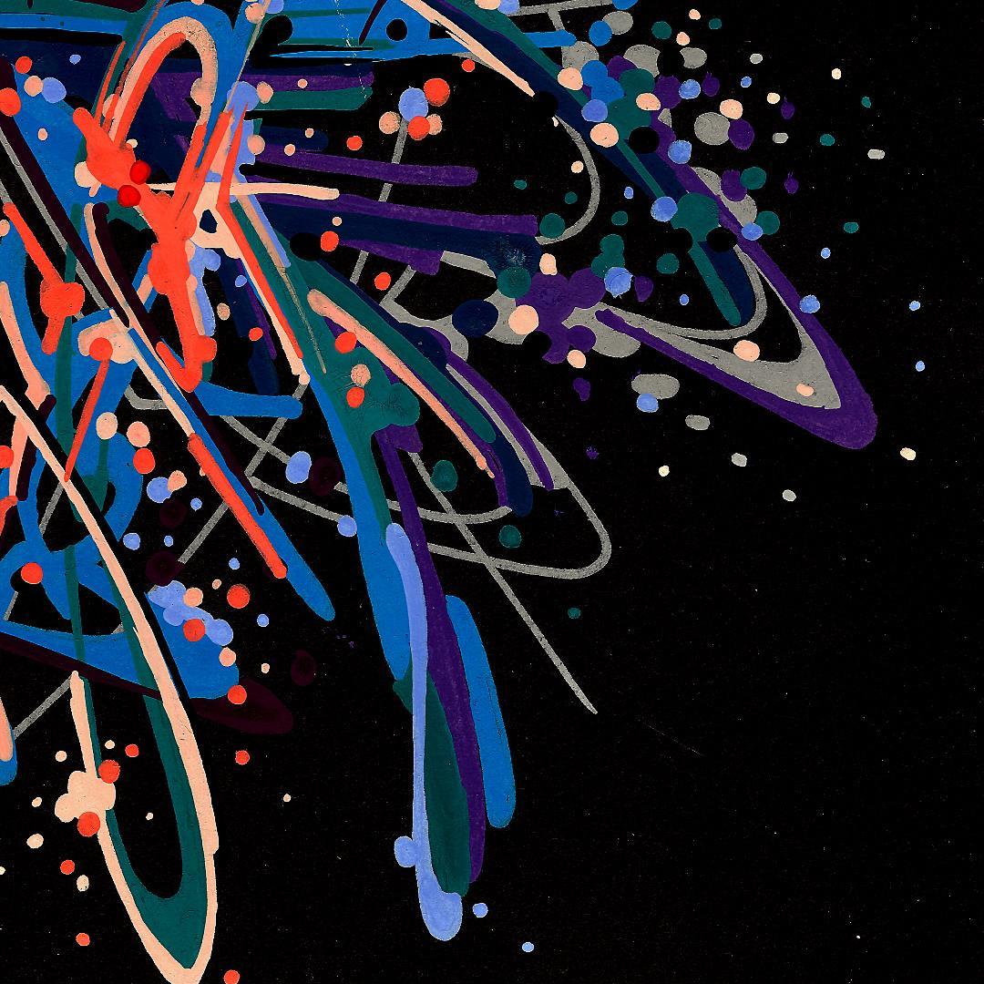 sans titre 
 2019-008. Peinture acrylique sur papier Molotow. 21 x 29.7 cm. 
2019 – Dominique Vial