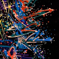 sans titre 
 2019-008. Peinture acrylique sur papier Molotow. 21 x 29.7 cm. 
2019 – Dominique Vial