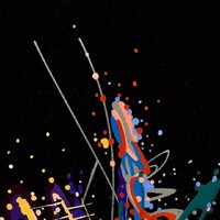 sans titre 
 2019-008. Peinture acrylique sur papier Molotow. 21 x 29.7 cm. 
2019 – Dominique Vial