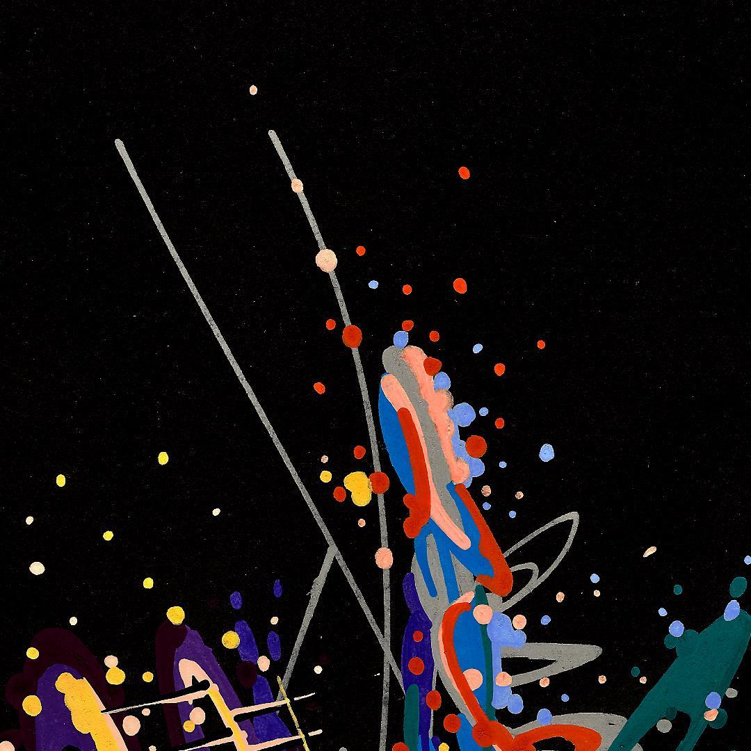 sans titre 
 2019-008. Peinture acrylique sur papier Molotow. 21 x 29.7 cm. 
2019 – Dominique Vial