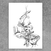 sans titre 
 2019-010. Encre pigmentée et mine de plomb sur papier White White Fabriano. 24 x 32 cm. 
2019 – Dominique Vial