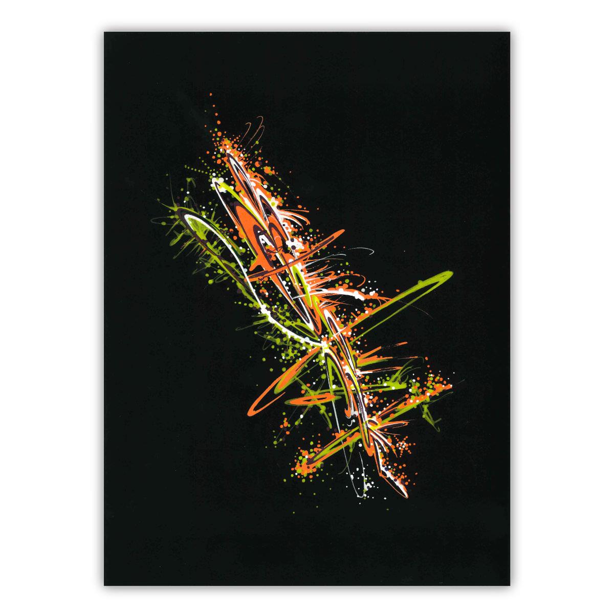 sans titre 
 2019-011. Acrylique sur papier noir Black Black Fabriano. 24 x 32 cm. 
2019 – Dominique Vial