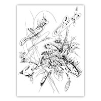 sans titre 
 2019-012. Encre pigmentée et mine de plomb sur papier White White Fabriano. 32 x 24 cm. 
2019 – Dominique Vial