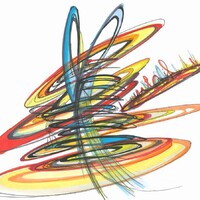 sans titre 
 2019-013. Acrylique, encre pigmentée, mine de plomb et encres à alcool sur papier White White Fabriano. 32 x 24 cm. 
2019 – Dominique Vial