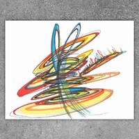 sans titre 
 2019-013. Acrylique, encre pigmentée, mine de plomb et encres à alcool sur papier White White Fabriano. 32 x 24 cm. 
2019 – Dominique Vial