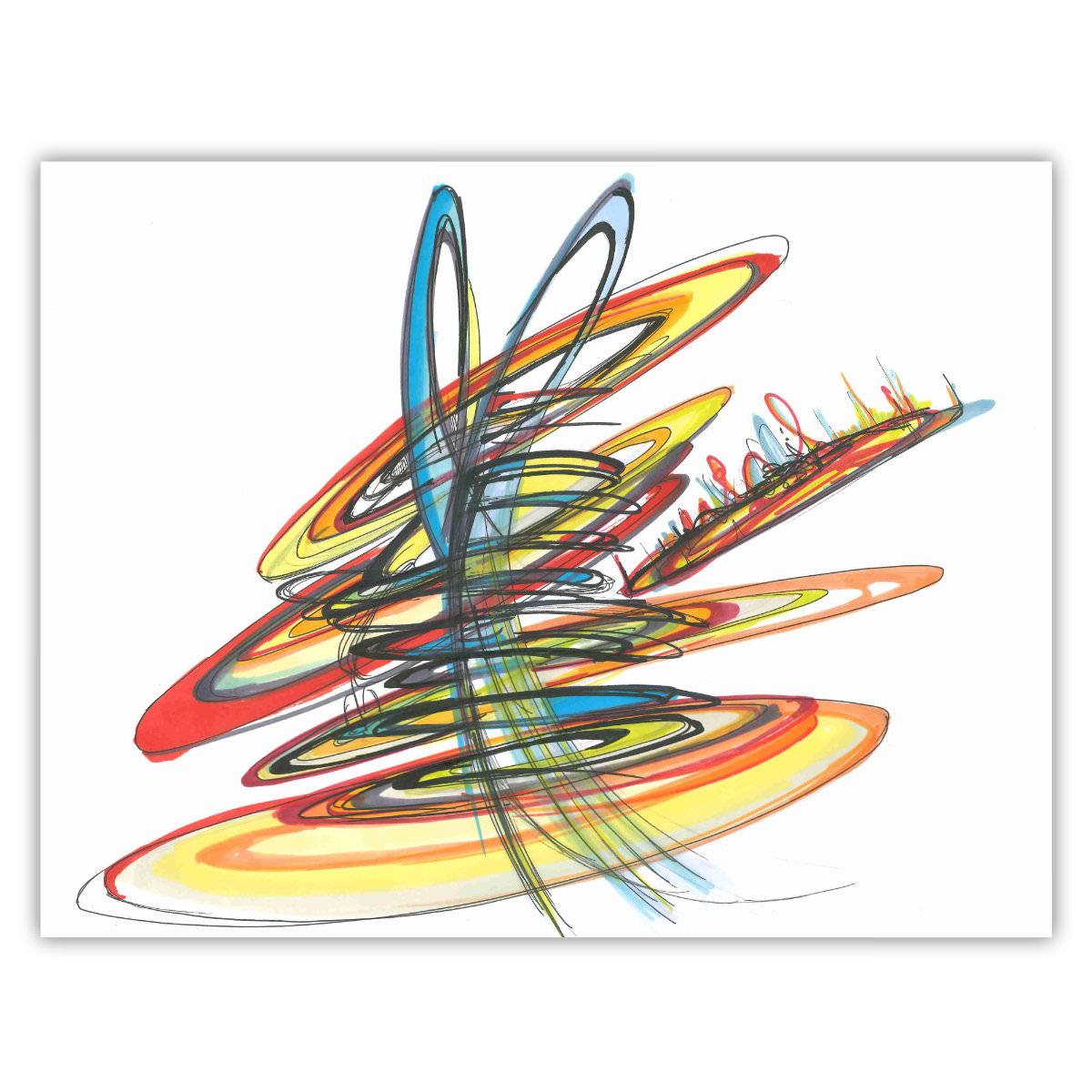 sans titre 
 2019-013. Acrylique, encre pigmentée, mine de plomb et encres à alcool sur papier White White Fabriano. 32 x 24 cm. 
2019 – Dominique Vial